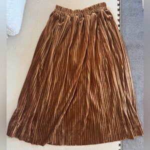 Velvet Pleated Maxi Skirt